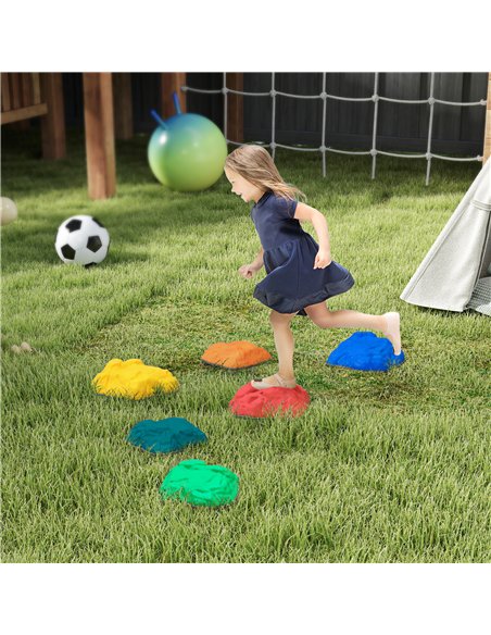 AIYAPLAY Balance Stepping Stones for Kids with Non-slip Bottom, Indoor Outdoor Obstacle Course for Ages 3-8 Years, Multicoloured - pic 155158 | FastDaddyshop