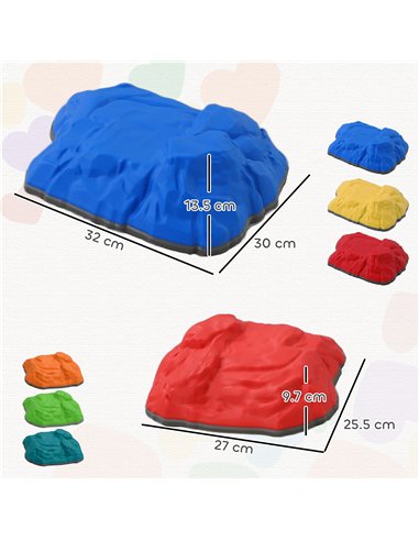 AIYAPLAY Balance Stepping Stones for Kids with Non-slip Bottom, Indoor Outdoor Obstacle Course for Ages 3-8 Years, Multicoloured
