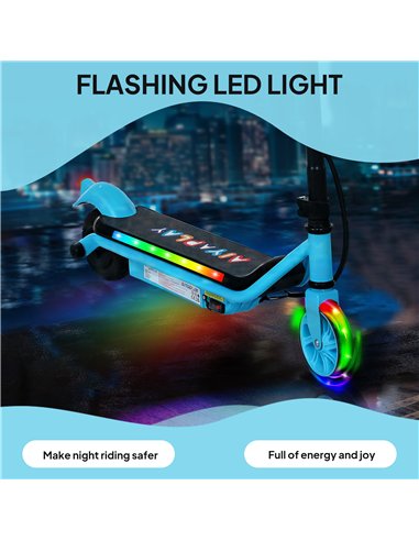 AIYAPLAY Electric Scooter for Kids Ages 6-14, with Dual Brakes, Flash Wheel and Colourful Light, Kids Electric Scooter E Scooter