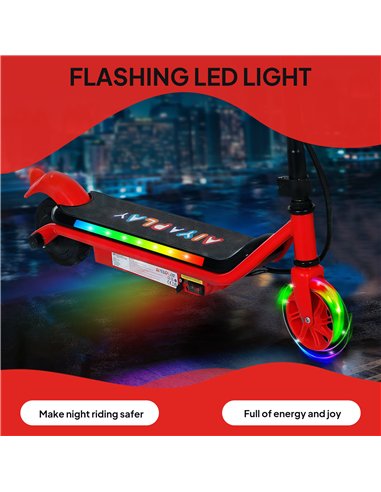AIYAPLAY Electric Scooter for Kids Ages 6-14, with Dual Brakes, Flash Wheel and Colourful Light, Kids Electric Scooter E Scooter