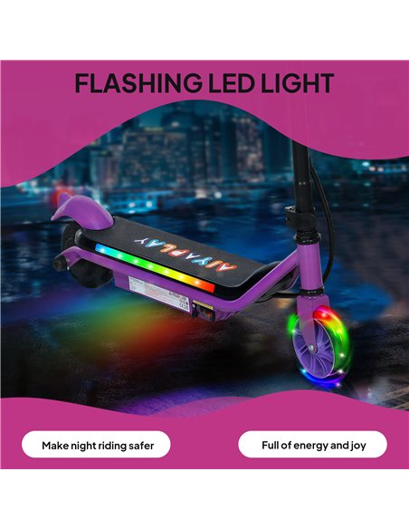 AIYAPLAY Electric Scooter for Kids Ages 6-14, with Dual Brakes, Flash Wheel and Colourful Light, Kids Electric Scooter E Scooter - pic 155187 | FastDaddyshop