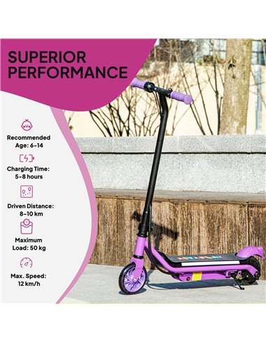 AIYAPLAY Electric Scooter for Kids Ages 6-14, with Dual Brakes, Flash Wheel and Colourful Light, Kids Electric Scooter E Scooter