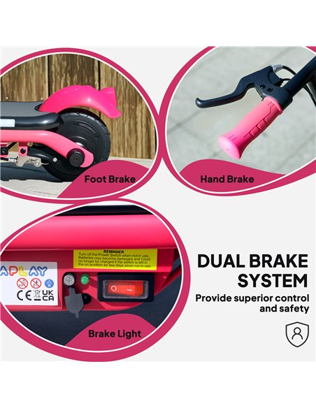 AIYAPLAY Electric Scooter for Kids Ages 6-14, with Dual Brakes, Flash Wheel and Colourful Light, Kids Electric Scooter E Scooter - pic 155197 | FastDaddyshop