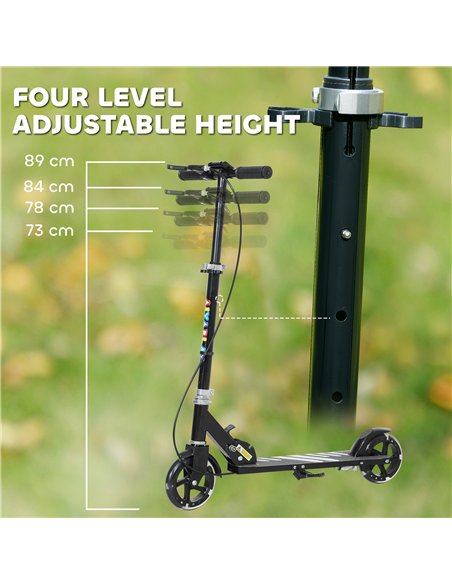 AIYAPLAY Scooter for Kids Ages 3-8 with Adjustable Handle, 2 Light up Wheels, Handbrake & Rear Brake for Girls and Boys, Black - pic 155205 | FastDaddyshop