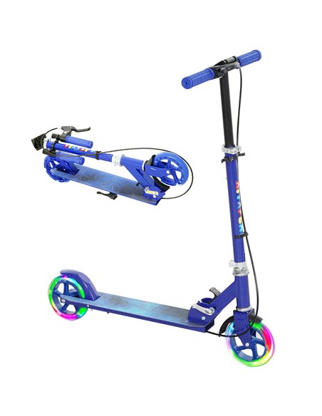 AIYAPLAY Scooter for Kids Ages 3-8 with Adjustable Handle, 2 Light up Wheels, Handbrake & Rear Brake for Girls and Boys, Blue - pic 155211 | FastDaddyshop