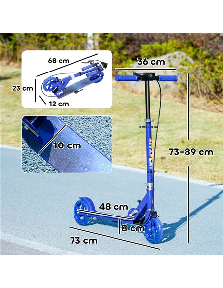 AIYAPLAY Scooter for Kids Ages 3-8 with Adjustable Handle, 2 Light up Wheels, Handbrake & Rear Brake for Girls and Boys, Blue - pic 155213 | FastDaddyshop