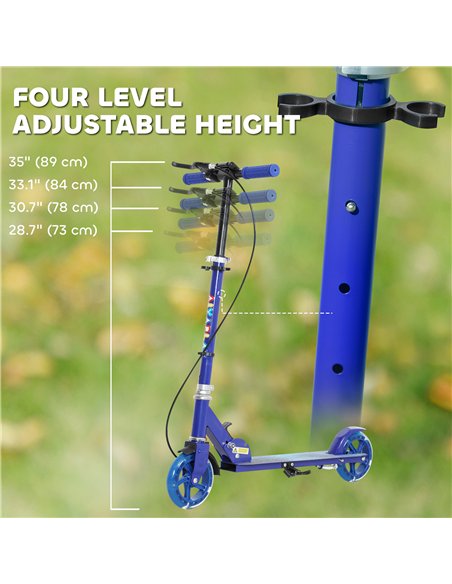 AIYAPLAY Scooter for Kids Ages 3-8 with Adjustable Handle, 2 Light up Wheels, Handbrake & Rear Brake for Girls and Boys, Blue - pic 155214 | FastDaddyshop