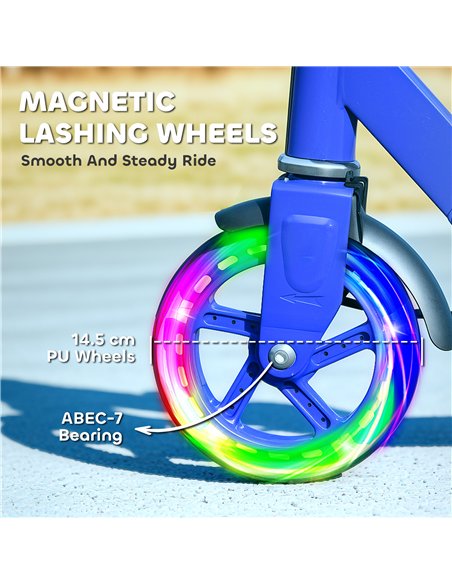 AIYAPLAY Scooter for Kids Ages 3-8 with Adjustable Handle, 2 Light up Wheels, Handbrake & Rear Brake for Girls and Boys, Blue - pic 155215 | FastDaddyshop