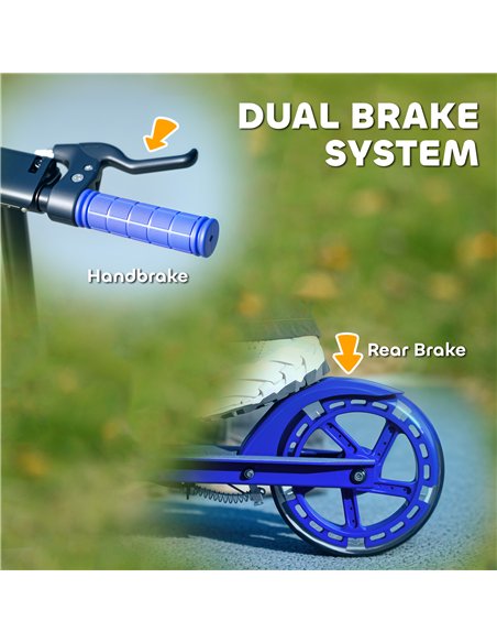 AIYAPLAY Scooter for Kids Ages 3-8 with Adjustable Handle, 2 Light up Wheels, Handbrake & Rear Brake for Girls and Boys, Blue - pic 155216 | FastDaddyshop