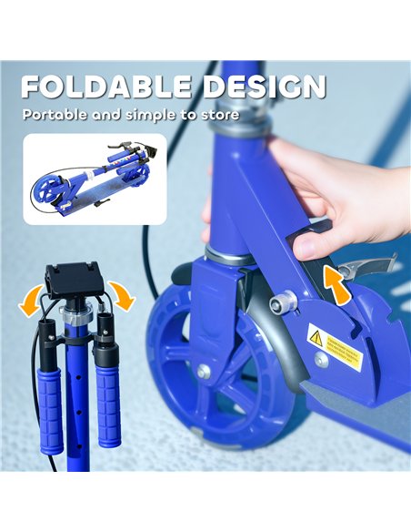 AIYAPLAY Scooter for Kids Ages 3-8 with Adjustable Handle, 2 Light up Wheels, Handbrake & Rear Brake for Girls and Boys, Blue - pic 155217 | FastDaddyshop