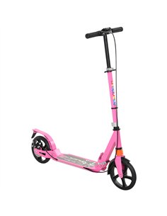 AIYAPLAY Kids Scooter with Four-Level Adjustable Handlebar, Dual Brake System, 200mm Wheels, ABEC-7 Bearings, Pink