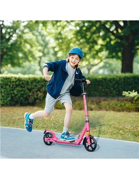 AIYAPLAY Kids Scooter with Four-Level Adjustable Handlebar, Dual Brake System, 200mm Wheels, ABEC-7 Bearings, Pink - pic 155257 | FastDaddyshop
