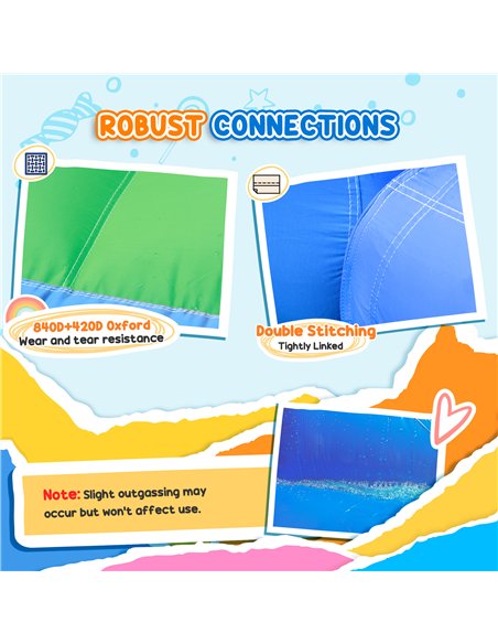AIYAPLAY Inflatable Bouncy Castle with 550W Blower, Basketball Hoop, Long Slide, Dart Board, Carrying Bag, 385 x 290 x 180 cm - pic 155278 | FastDaddyshop