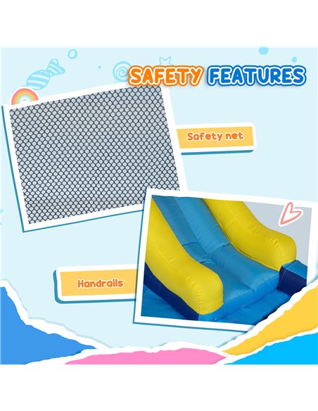 AIYAPLAY 5 in 1 Bouncy Castle for Children with 550W Blower, Water Slide, Splash Pool, Jumping Area, Climbing Wall, Cannon - pic 155288 | FastDaddyshop