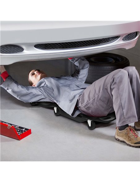 DURHAND Mechanic Vehicle Creeper, Under-Car Rolling Crawler Board, with Headrest, Wheels, Black - pic 155347 | FastDaddyshop