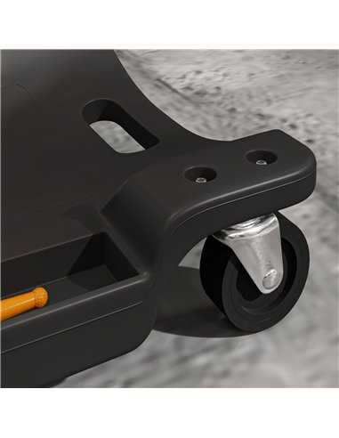 DURHAND Mechanic Vehicle Creeper, Under-Car Rolling Crawler Board, with Headrest, Wheels, Black