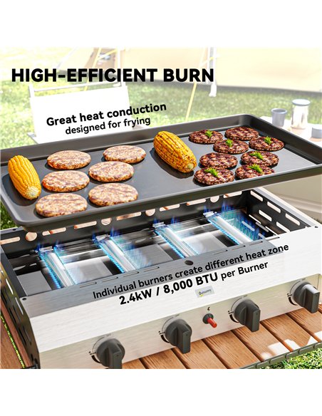 Outsunny Four Burner Portable Gas Grill - pic 155367 | FastDaddyshop
