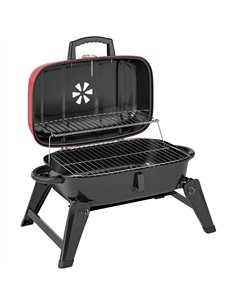 Outsunny Charcoal Barbecue Grill Folding BBQ Grill with 1232 cm² Cooking Area, Adjustable Vent, Thermometer, Handles for Camping