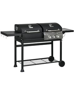 Outsunny Dual Fuel BBQ Grill - Black