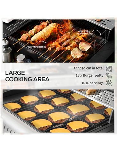 Outsunny Dual Fuel BBQ Grill - Black