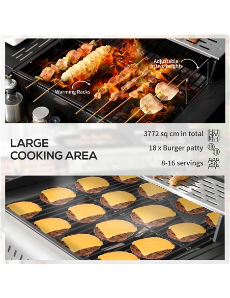 Outsunny Dual Fuel BBQ Grill - Black - pic 155440 | FastDaddyshop