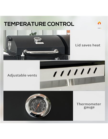Outsunny Dual Fuel BBQ Grill - Black - pic 155441 | FastDaddyshop