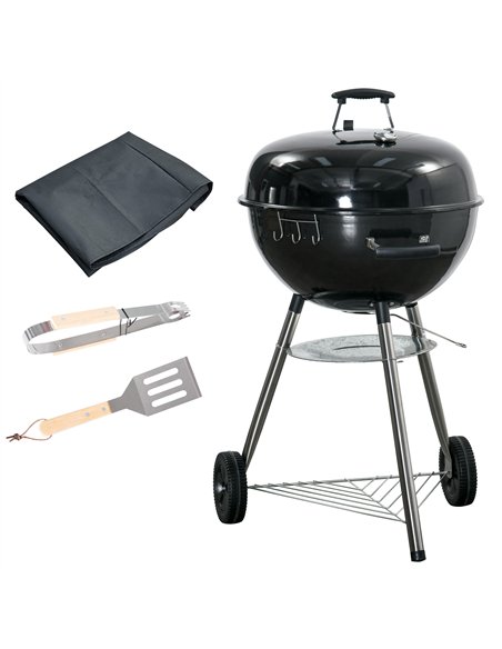 Outsunny Portable Kettle Charcoal Grill - Black - pic 155445 | FastDaddyshop