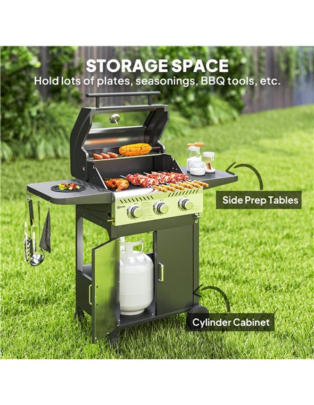 Outsunny 7.5kW Three-Burner Gas BBQ Grill, with See-Through Lid - Black - pic 155486 | FastDaddyshop