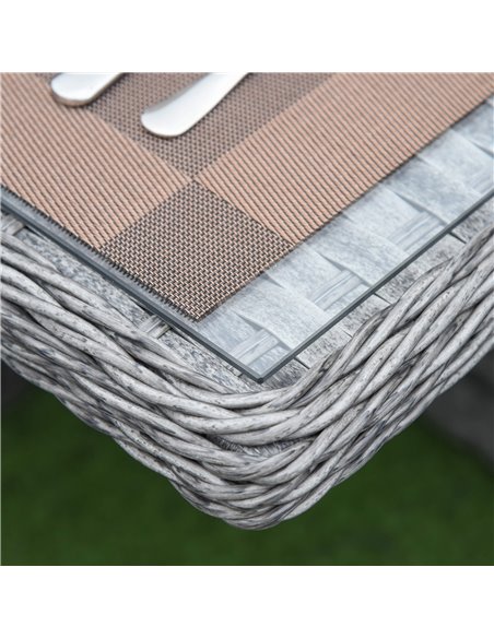 Outsunny 9 Pieces PE Rattan Cube Garden Furniture Set with Umbrella Hole, Mixed Grey - pic 15551 | FastDaddyshop