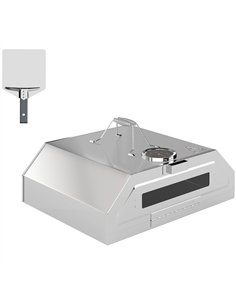 Outsunny 8 in Portable Stainless Steel BBQ Grill Top Pizza Oven with Built-in Thermometer and Viewing Window for Gas and Charcoa