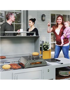 Outsunny 8 in Portable Stainless Steel BBQ Grill Top Pizza Oven with Built-in Thermometer and Viewing Window for Gas and Charcoa 2