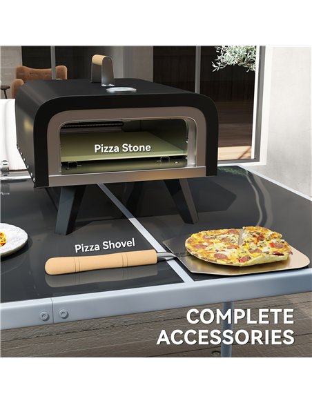 Outsunny Outdoor Tabletop Gas Pizza Oven with 12" Stone and Peel, Portable Pizza Oven Maker with Thermometer, Foldable Legs, Han - pic 155551 | FastDaddyshop