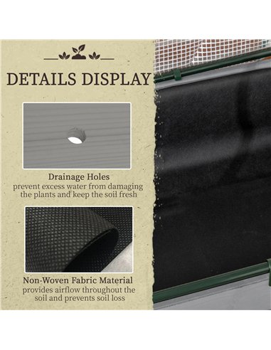 Outsunny Raised Garden Bed Outdoor Elevated Wood Planter Box w/ PE Cover, Dark Grey