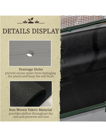 Outsunny Raised Garden Bed Outdoor Elevated Wood Planter Box w/ PE Cover, Dark Grey - pic 155557 | FastDaddyshop