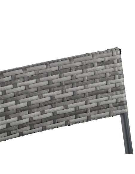 Outsunny 3 Pieces Outdoor PE Rattan Bistro Set with Glass Top Table and Chairs, Grey - pic 15558 | FastDaddyshop