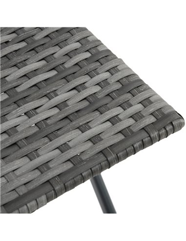 Outsunny 3 Pieces Outdoor PE Rattan Bistro Set with Glass Top Table and Chairs, Grey