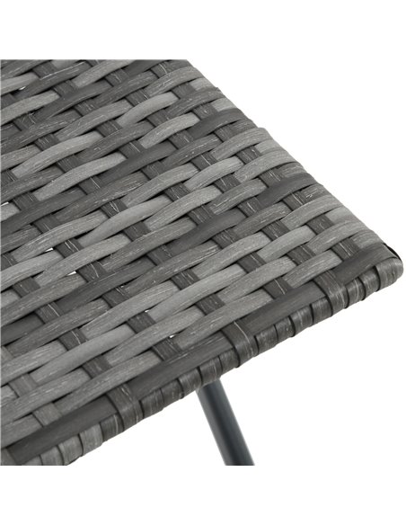 Outsunny 3 Pieces Outdoor PE Rattan Bistro Set with Glass Top Table and Chairs, Grey - pic 15559 | FastDaddyshop