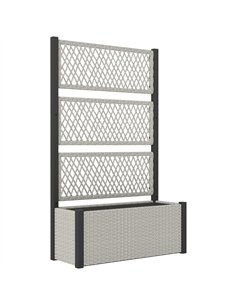 Outsunny Garden Planter Box with Trellis, Liner for Climbing Plants, Vegetables, Flowers, 90 x 35 x 148 cm, Mixed-grey