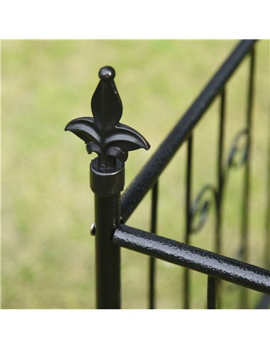 Outsunny Metal Garden Arbor Arch with Double Doors, 2 Side Planter Baskets, Climbing Vine Frame, Black