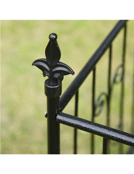 Outsunny Metal Garden Arbor Arch with Double Doors, 2 Side Planter Baskets, Climbing Vine Frame, Black - pic 155642 | FastDaddyshop