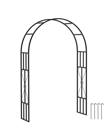 Outsunny Steel Garden Arch, 2.2m High x 1.5m Wide Metal Garden Trellis for Climbing Plants Roses Wisteria Vines, Outdoor Wedding - pic 155643 | FastDaddyshop