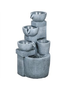 Outsunny Solar Powered Outdoor Water Fountain - Dark Grey