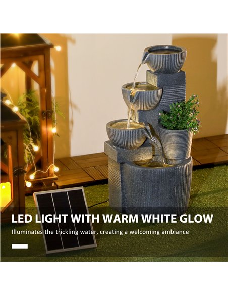 Outsunny Solar Powered Outdoor Water Fountain - Dark Grey - pic 155655 | FastDaddyshop
