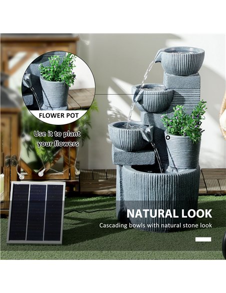 Outsunny Solar Powered Outdoor Water Fountain - Dark Grey - pic 155657 | FastDaddyshop