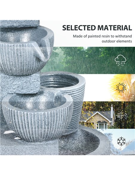 Outsunny Solar Powered Outdoor Water Fountain - Dark Grey - pic 155658 | FastDaddyshop