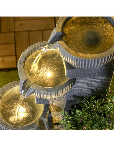 Outsunny Solar Powered Outdoor Water Fountain - Dark Grey