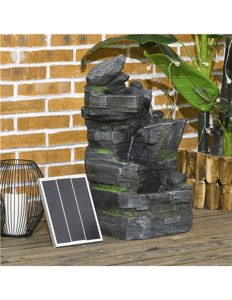 Outsunny Garden Water Feature with LED Lights - Dark Grey - pic 155662 | FastDaddyshop