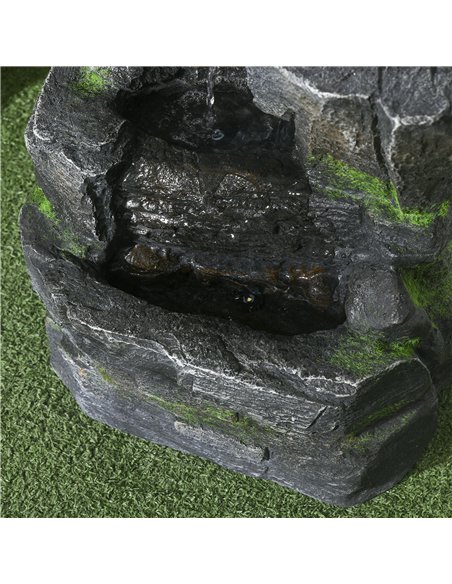Outsunny Garden Water Feature with LED Lights - Dark Grey - pic 155669 | FastDaddyshop