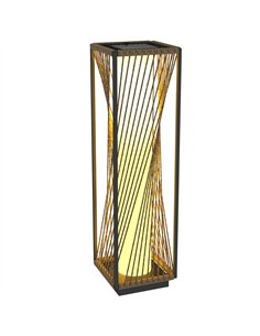 Outsunny Garden Rattan Lamp, 77 cm Tall Solar Rattan Floor Lamp, Solar Garden Light with Auto On/Off LED Lights, IP44 Waterproof