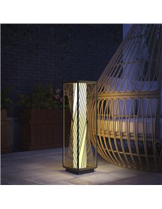 Outsunny Garden Rattan Lamp, 77 cm Tall Solar Rattan Floor Lamp, Solar Garden Light with Auto On/Off LED Lights, IP44 Waterproof 2